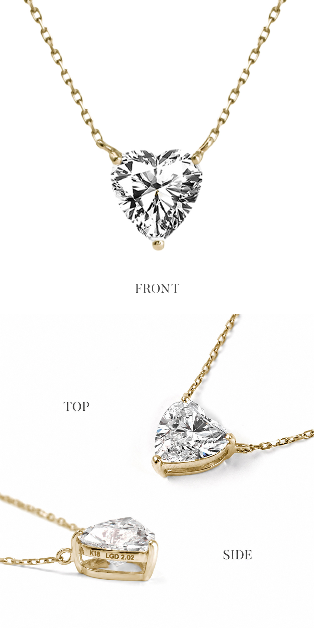 ラボグロウンダイヤモンド 2.0ct ハートシェイプ ネックレス