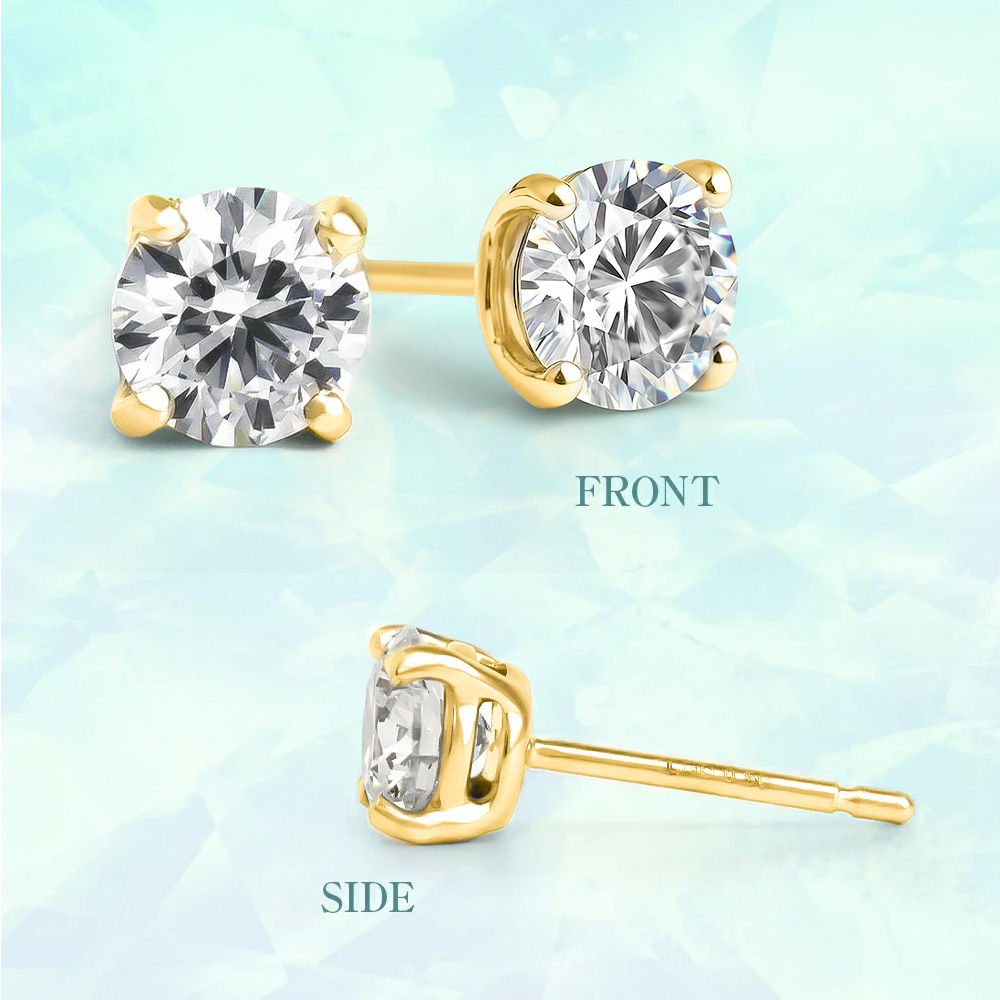 ダイヤモンド ピアス 1.0カラット 一粒 18K キャッチ 落ちない 金属