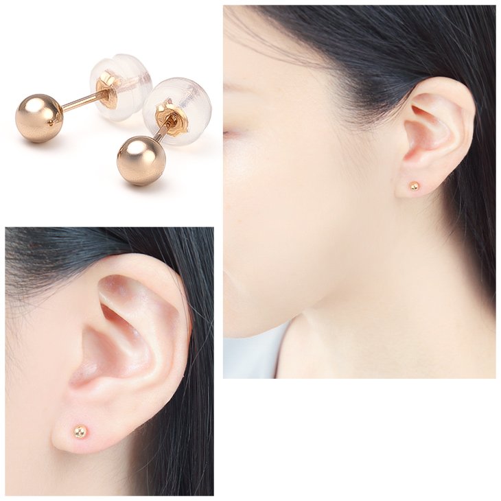 K18・丸玉  ダイヤピアス 楽天市場】K18 ダイヤモンド 丸玉ピアス ボール ピアス 2P 両耳