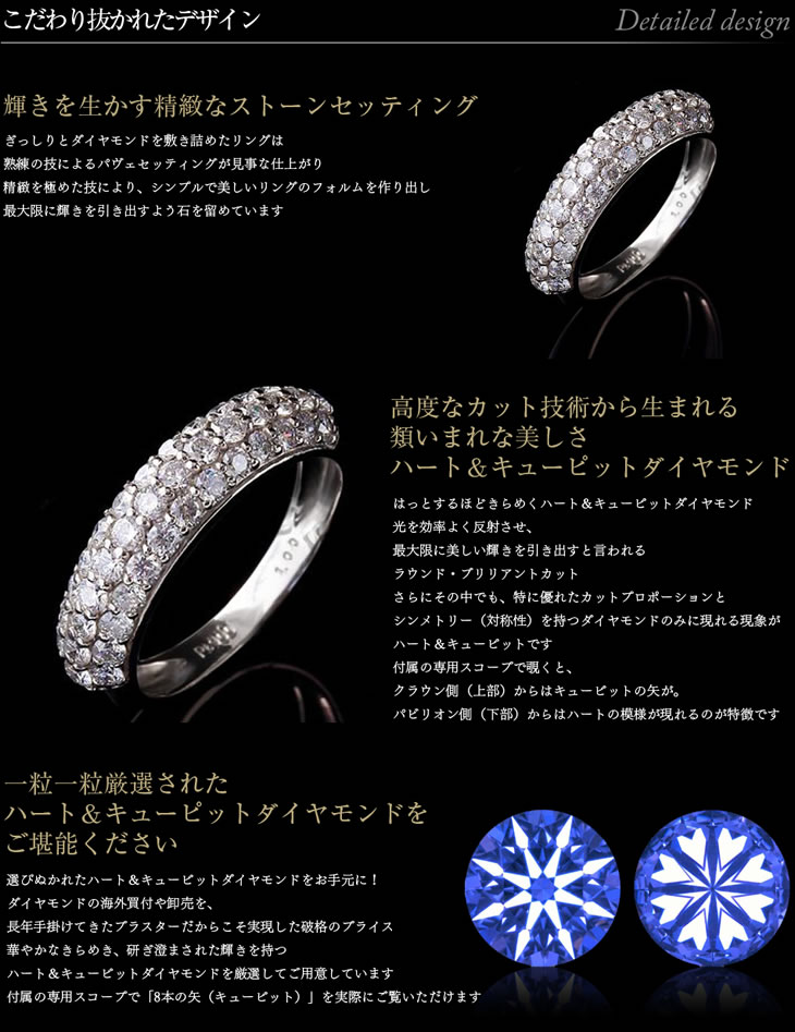 ダイヤモンド リング PLUSTER プラチナ PT900 (天然ダイヤ1カラット