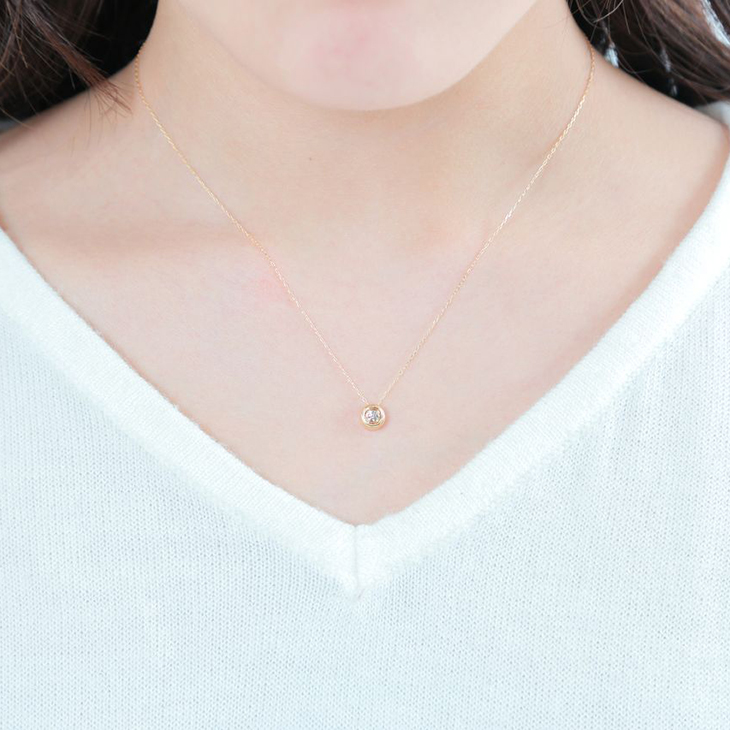 ダイヤモンド ネックレス レディース 一粒 K18 ダイヤネックレス